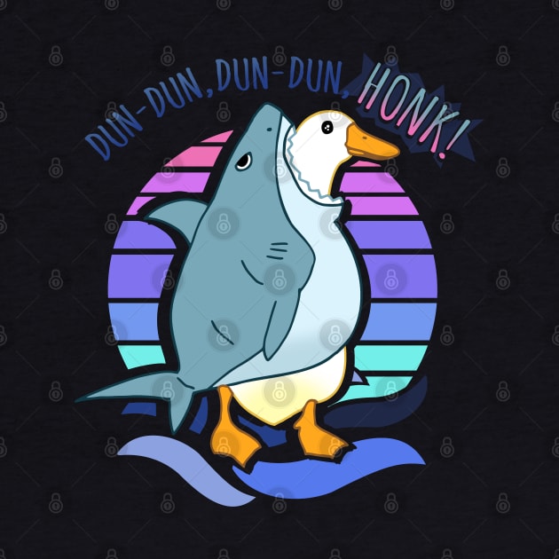 Dun Dun, Dun Dun, HONK! Funny Shark Goose by FandomizedRose